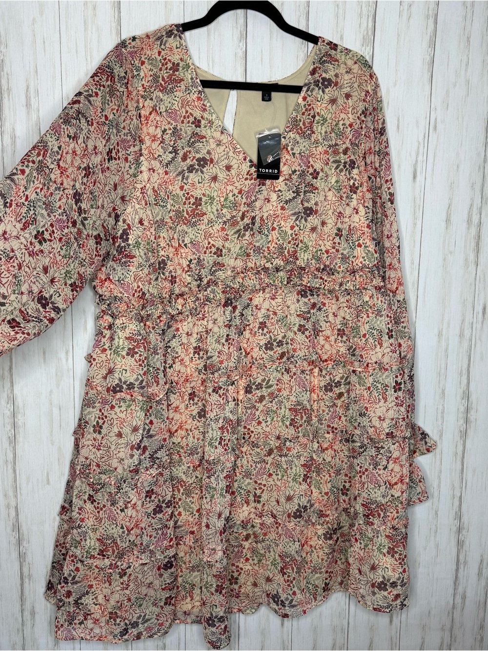 Torrid NWT 3X Mini Lurex Chiffon Tiered Dress - Picture 2 of 8